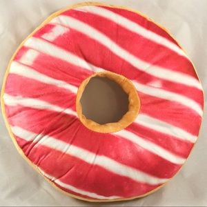 Raspberry Decorative Donut Pillow